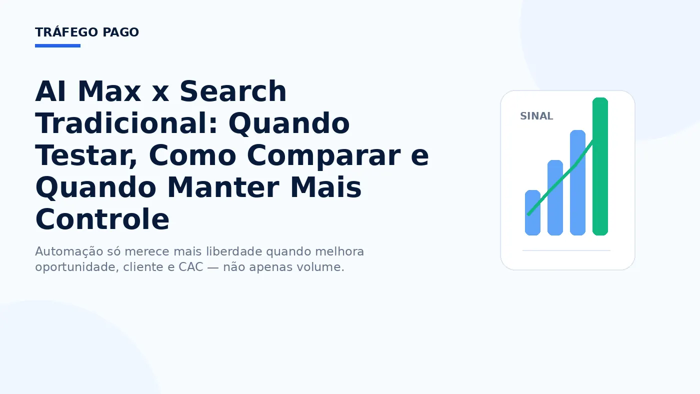 AI Max x Search Tradicional: Quando Testar, Como Comparar e Quando Manter Mais Controle