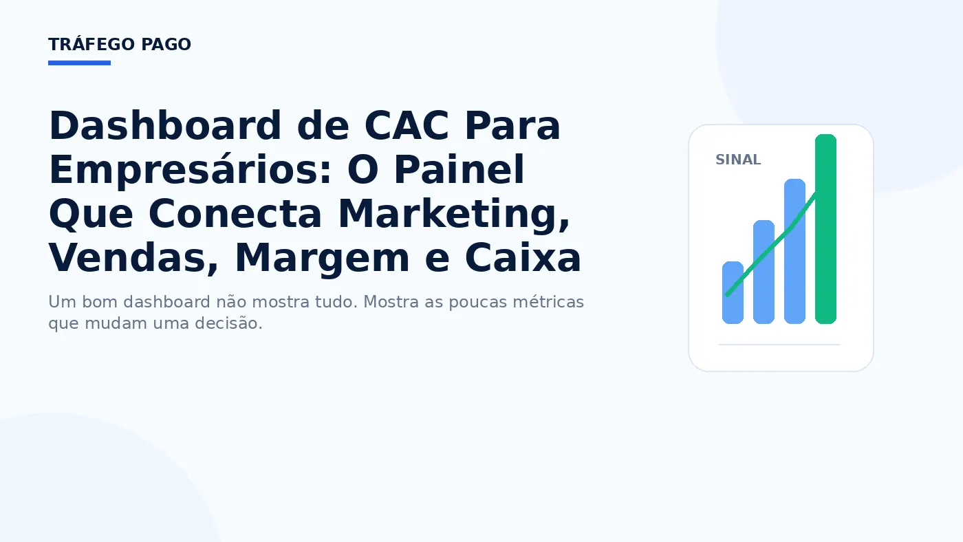 Dashboard de CAC Para Empresários: O Painel Que Conecta Marketing, Vendas, Margem e Caixa