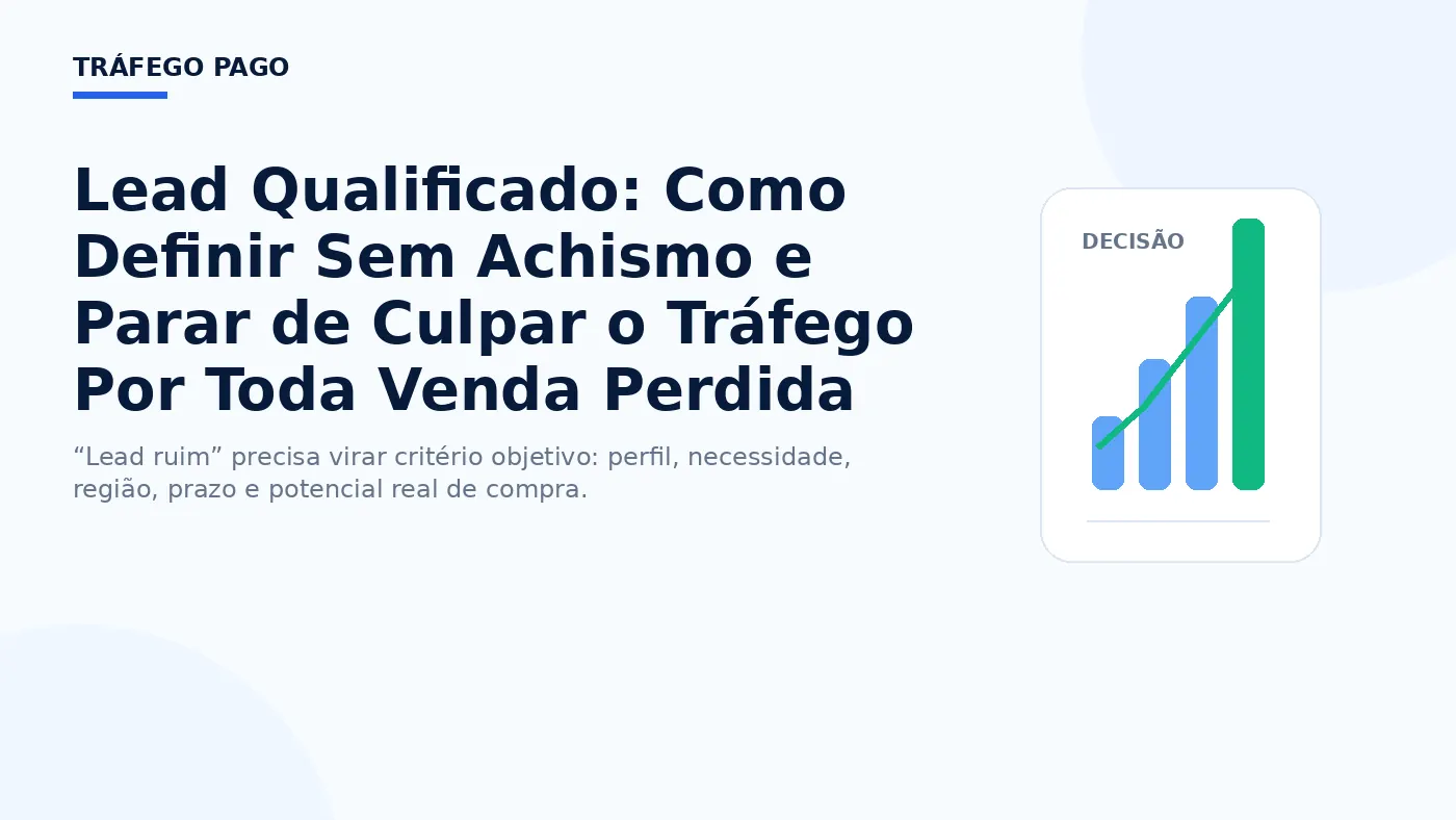 Lead Qualificado: Como Definir Sem Achismo e Parar de Culpar o Tráfego Por Toda Venda Perdida