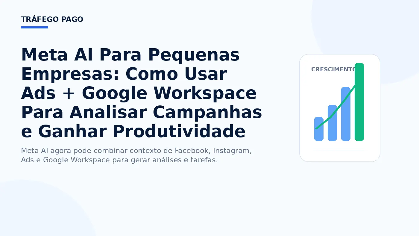 Meta AI Para Pequenas Empresas: Como Usar Ads + Google Workspace Para Analisar Campanhas e Ganhar Produtividade