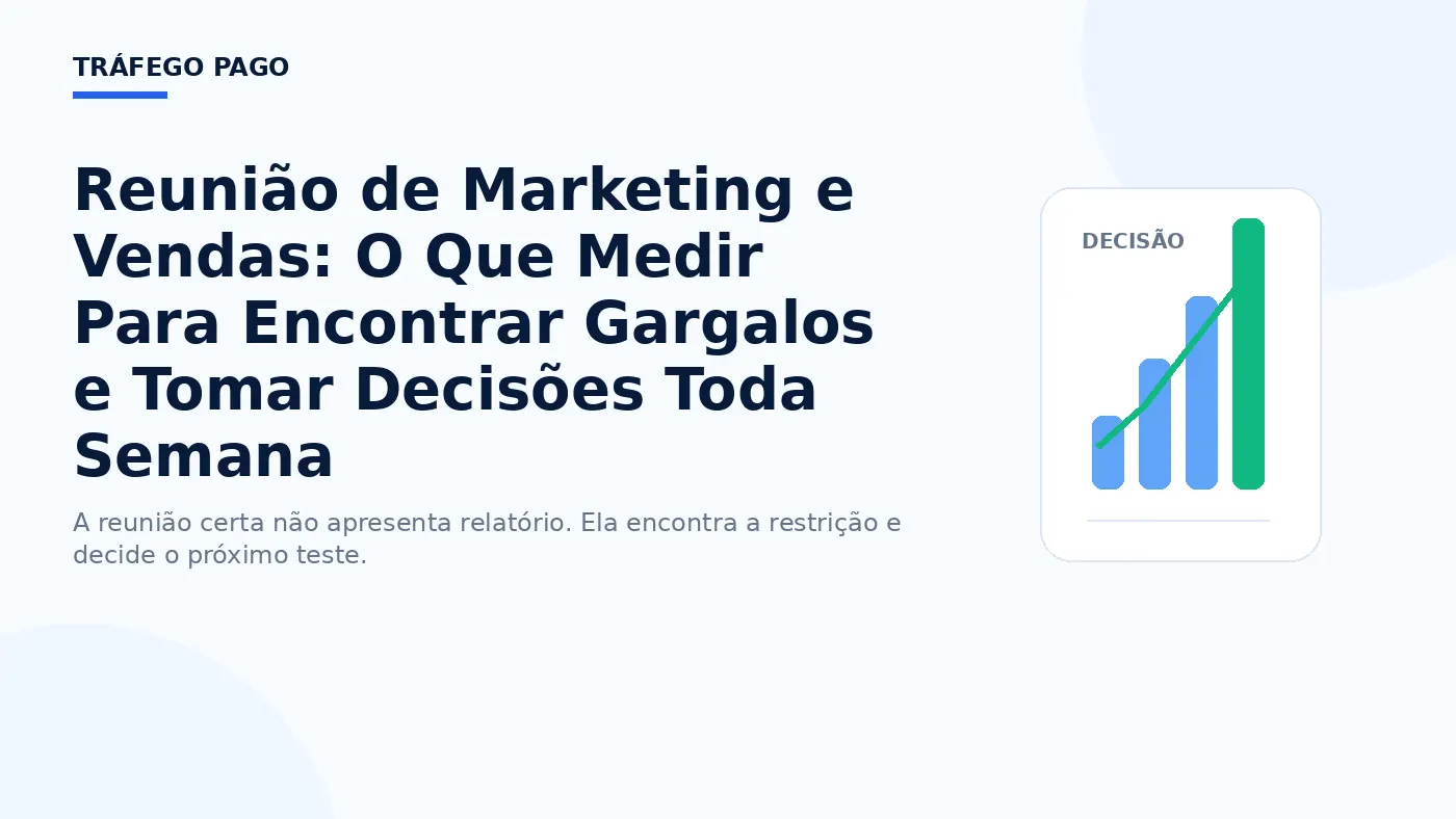 Reunião de Marketing e Vendas: O Que Medir Para Encontrar Gargalos e Tomar Decisões Toda Semana